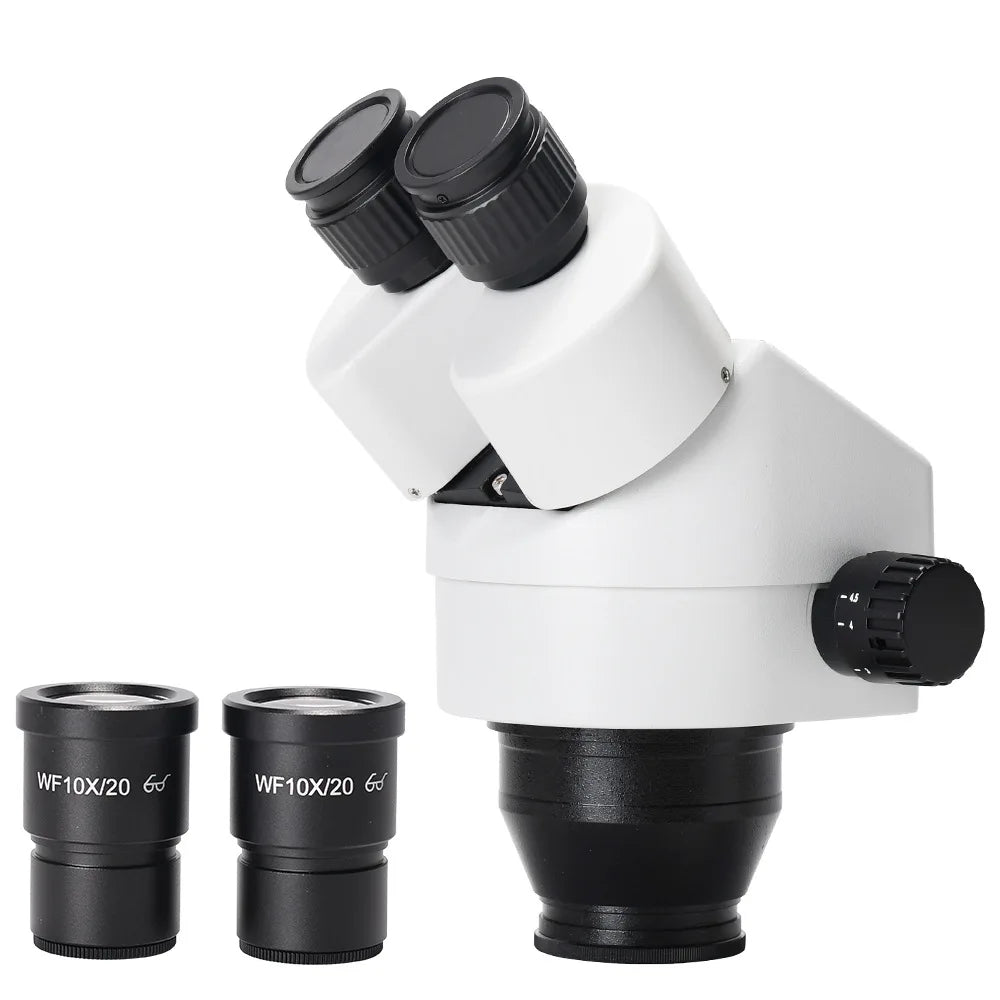 7-45X White Three Eye Binocular Microscope Lens Head Continuously Variable Magnification Peaceful Pleasures Health and Wellness