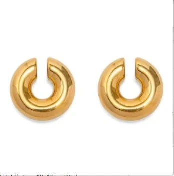 Women's Gold Hoop Earrings – 18K Stainless Steel, Waterproof