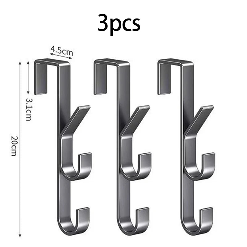 Easy Installation Door Hook-Strong Metal Coat Rack, Suitable for Clothes, Hats and Bags-Space Saving Design, Suitable for Bedroo Peaceful Pleasures Health and Wellness 3pcs 3 hooks