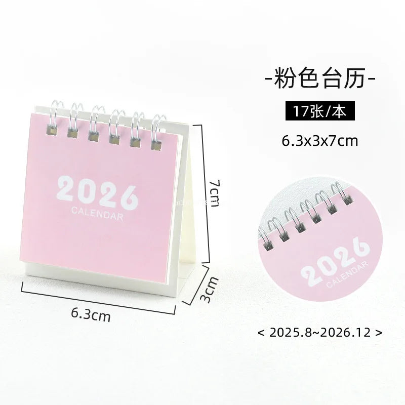 2026 Mini Simple Calendar Desk Calendar Creative Coil Calendar Planner Desktop Decorations Office Stationery Learning Planner Peaceful Pleasures Health and Wellness