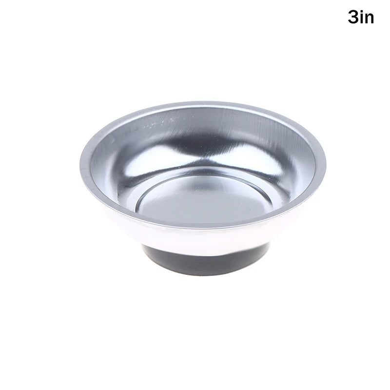 3/4/6 Inch Magnetic Tool Bowl Stainless Steel Magnetic Tray Circular Magnetic Parts Bowl Screws Sockets Storage Tray Peaceful Pleasures Health and Wellness 3inch
