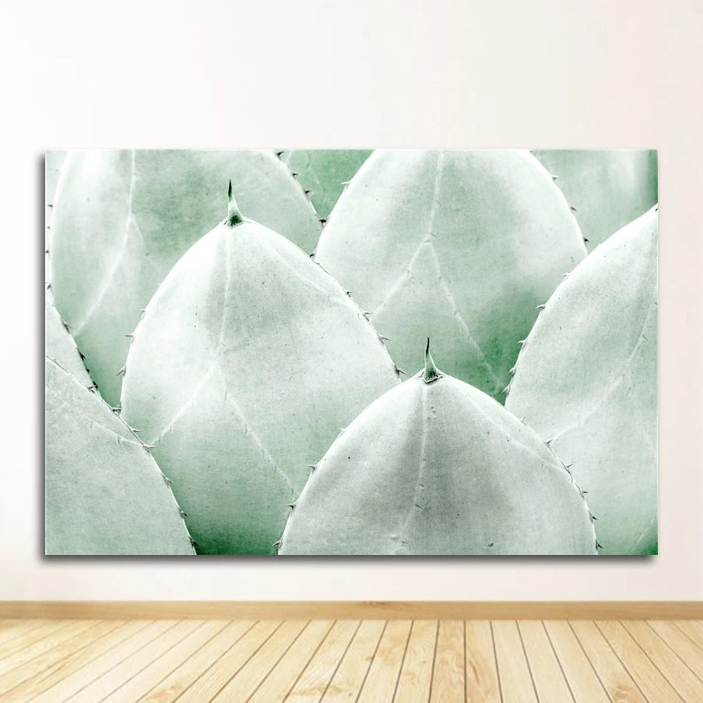 Green Plant Abstract Canvas Wall Art | Nordic Vintage Poster