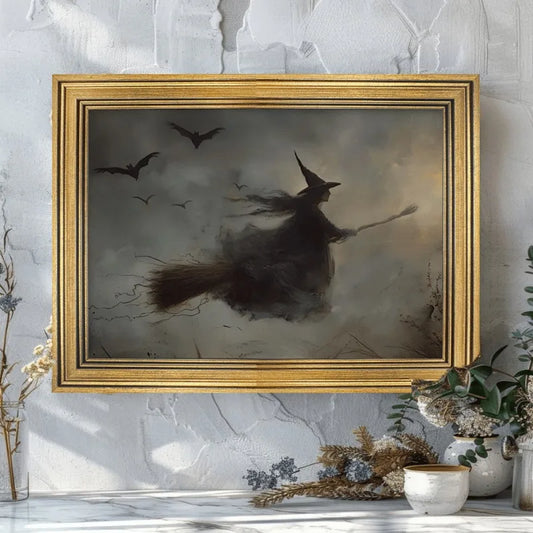 Nordic Style Halloween Poster Aesthetics Ghost Witch Witchcraft Black Cat Pumpkin Canvas Painting Wall Art Room Home Decor Peaceful Pleasures Health and Wellness