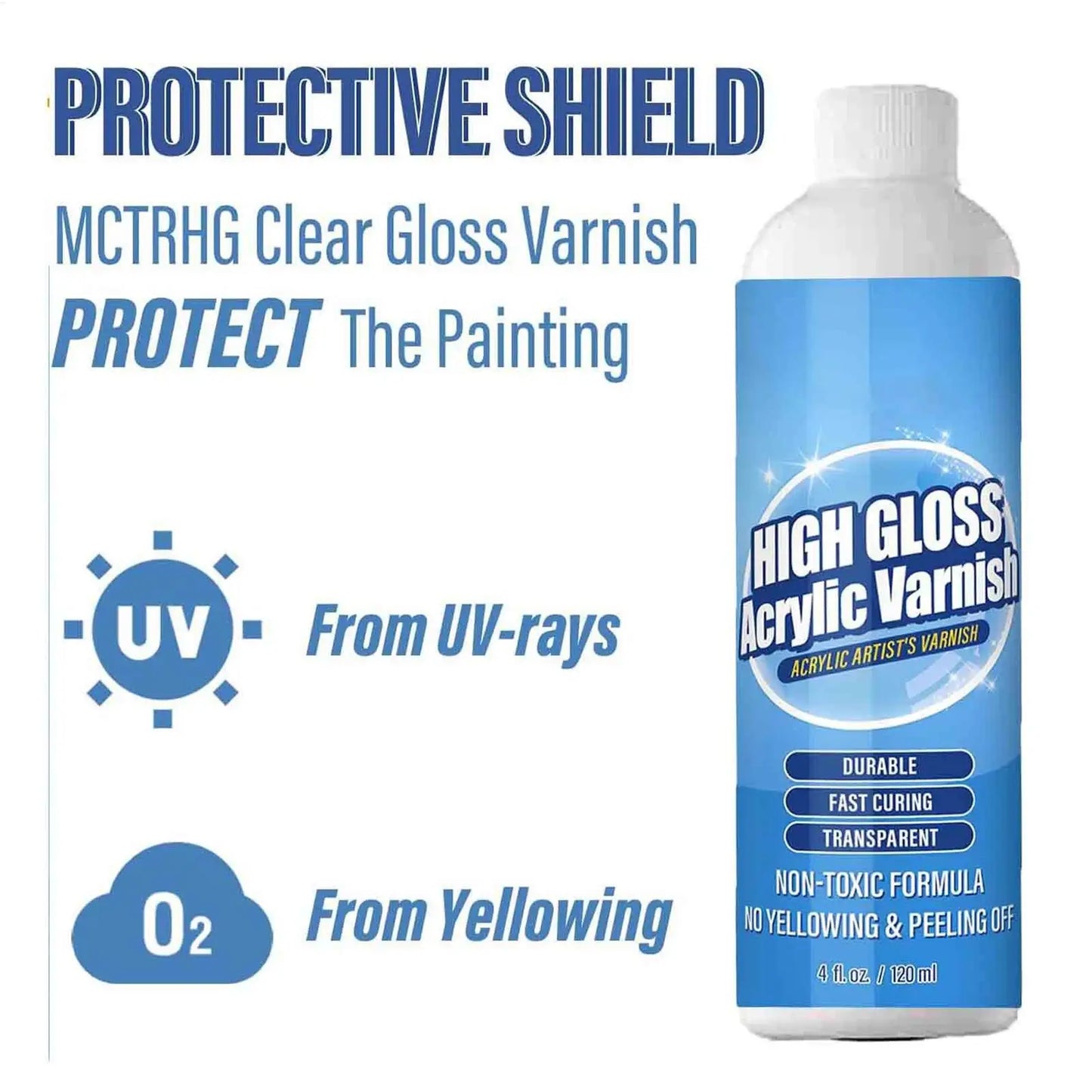 High Gloss Acrylic Varnish 120ml | UV Resistant, Fast Drying
