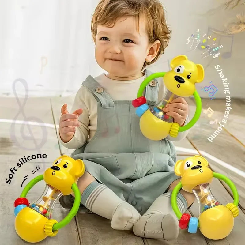 Soft Baby Grasping Ball Rattle with Bell | Sensory Toy