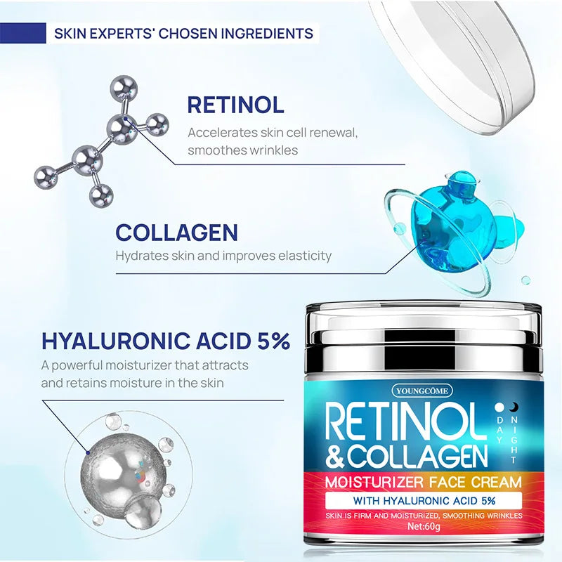 50ml Retinol Face Cream Moisturizing Firming Brightening Skincare Collagen Hyaluronic Acid Creams Facial Skin Care Products Peaceful Pleasures Health and Wellness