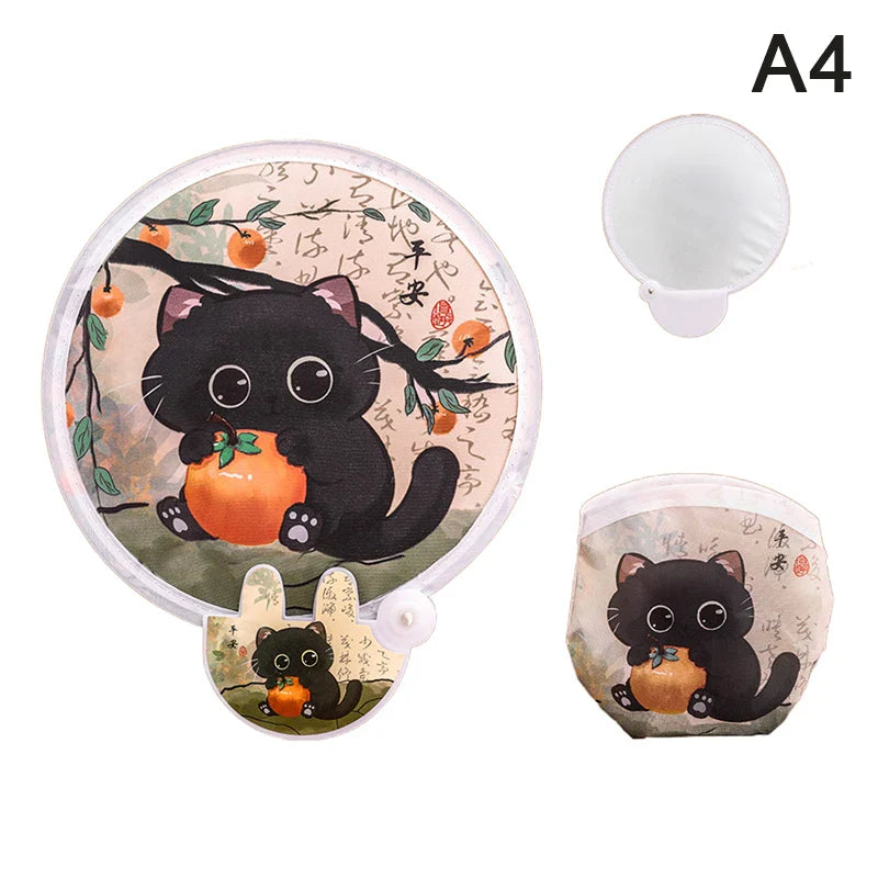 Kawaii Cartoon Folding Hand Fan – Foldable Summer Fan for Kids