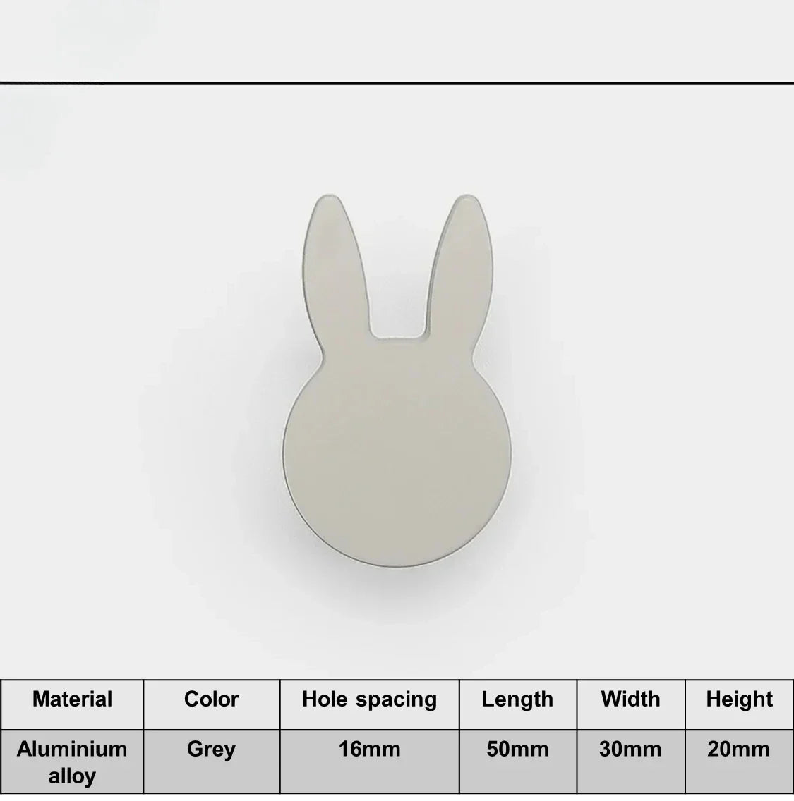 Love Rabbit Cartoon Cabinet Handle – Kids Room Door Pull