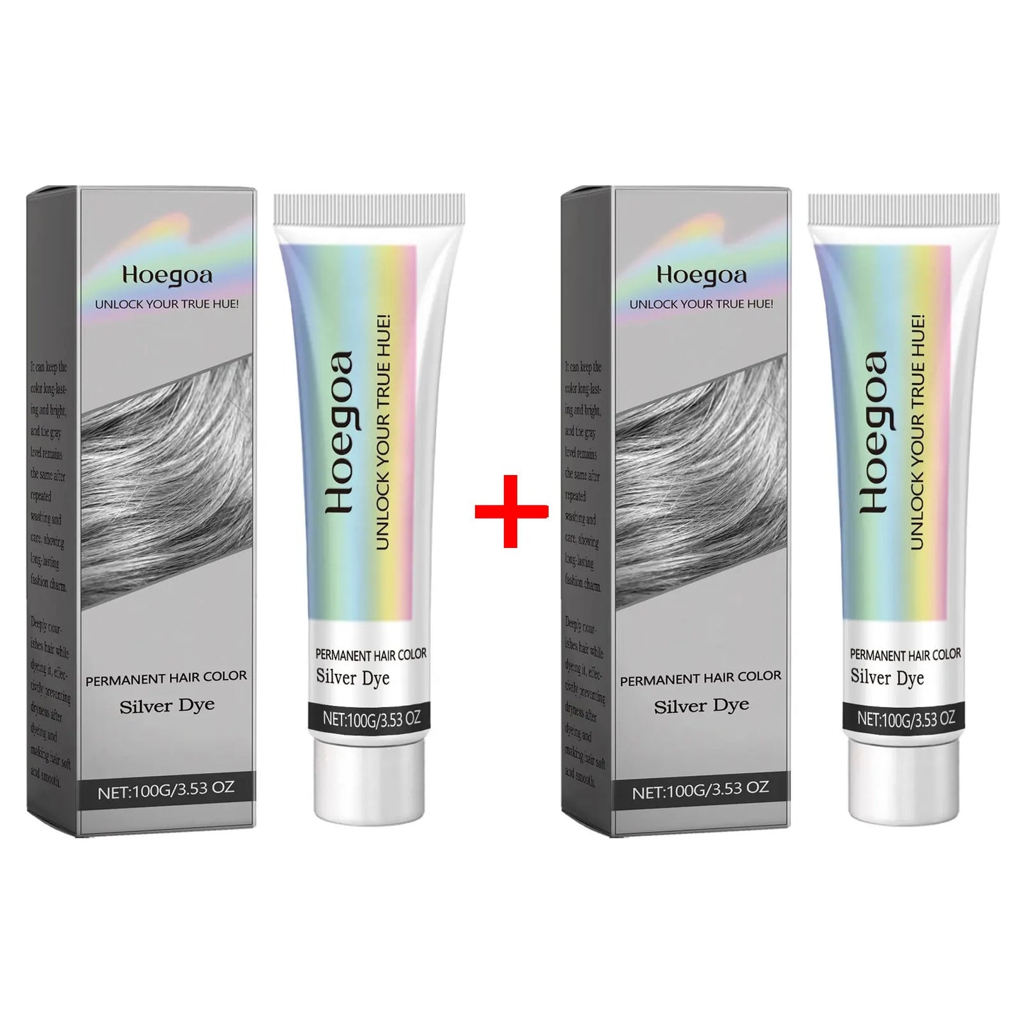 HOEGOA Silver Grey Permanent Hair Dye Color Wax Cream 100g