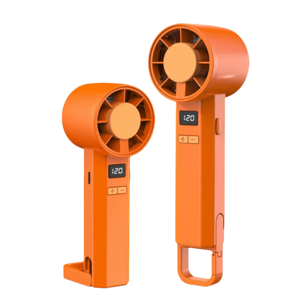Portable USB Mini Electric Hand Fan with Digital Display