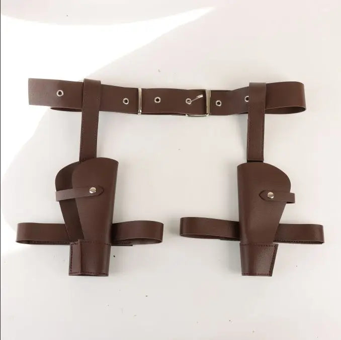 Trendy PU Leather Waist Cover Western Cowboy Decorative Belt Cosplay