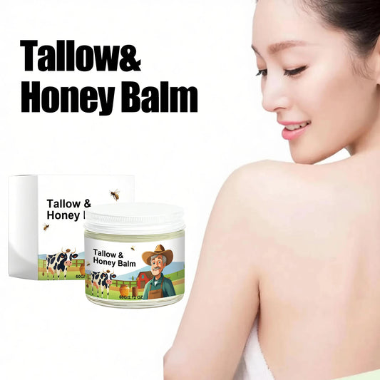 Beef Tallow Honey Face Cream Balm Skin Firming Non Greasy Nourishing Fade Dark Spots Lasting Moisturizing Soothing Facial Lotion Peaceful Pleasures Health and Wellness