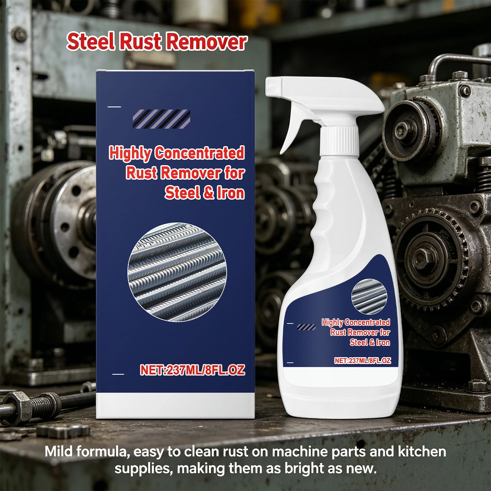 Steel Rust Remover for Metal Cleans Machine Parts Kitchen Tools and Surfaces Restores Shine Dissolves Stubborn Rust Remover Peaceful Pleasures Health and Wellness