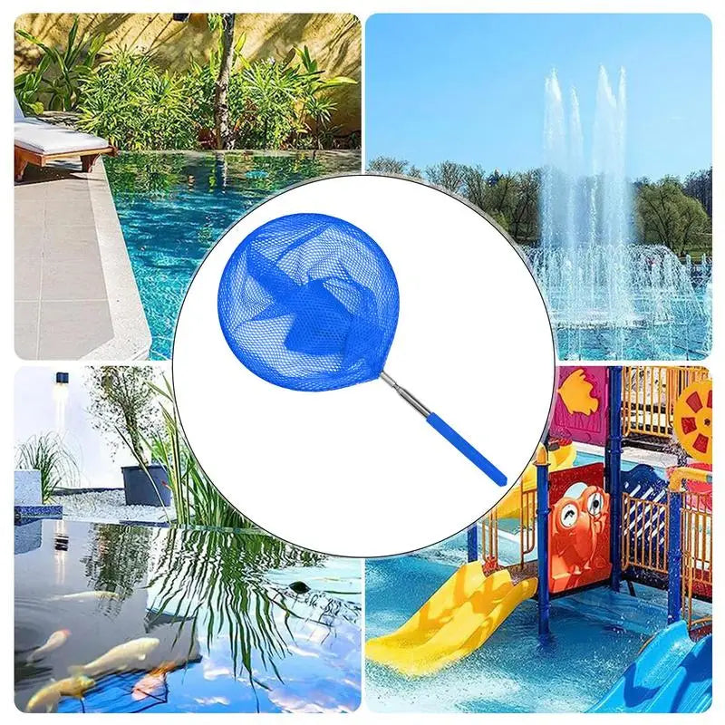 Swimming Pool Skimmer Net Telescoping Pool Skimmer Swimming Pool Cleaner Net Cleaning Leaves and Debris Debris Removal Tool Peaceful Pleasures Health and Wellness