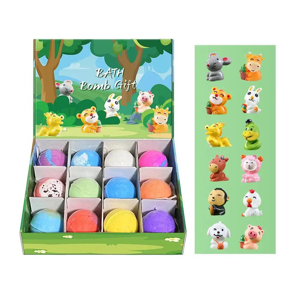 12-Piece Luxury Bath Bomb Set | Flowers, Essential Oils & Toys
