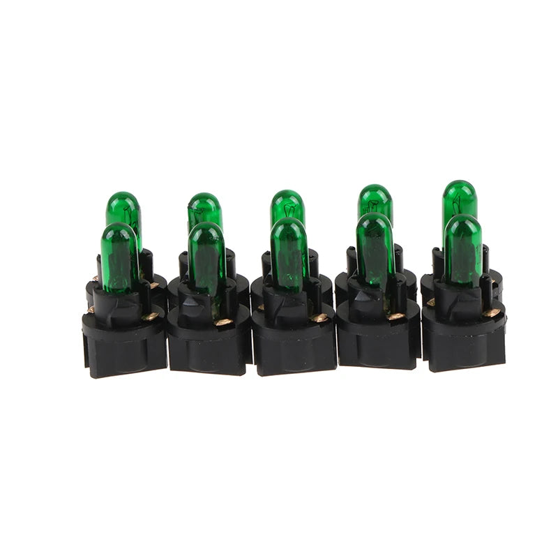 10PCS 12V T5.5 Led Bulb W1.2WCar Interior Lights Dashboard Heating Indicator Wedge Auto Instrument Lamp Air Conditioning Lamp Peaceful Pleasures Health and Wellness Green