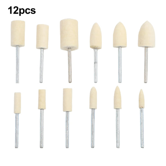 12pc Wool Felt Polishing Wheels Set – 2.35mm Rotary Tool Buffing Rotary Polishing Set Oasis Select 12pcs