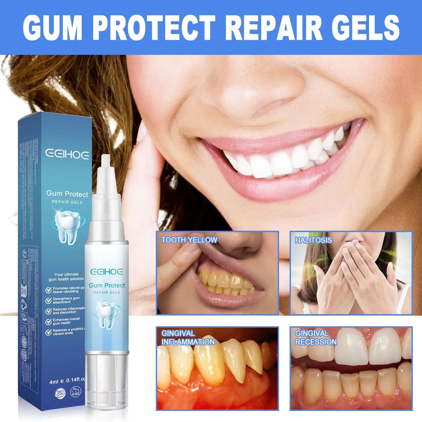 EELHOE Teeth Whitening Gel – Gum Repair & Stain Removal
