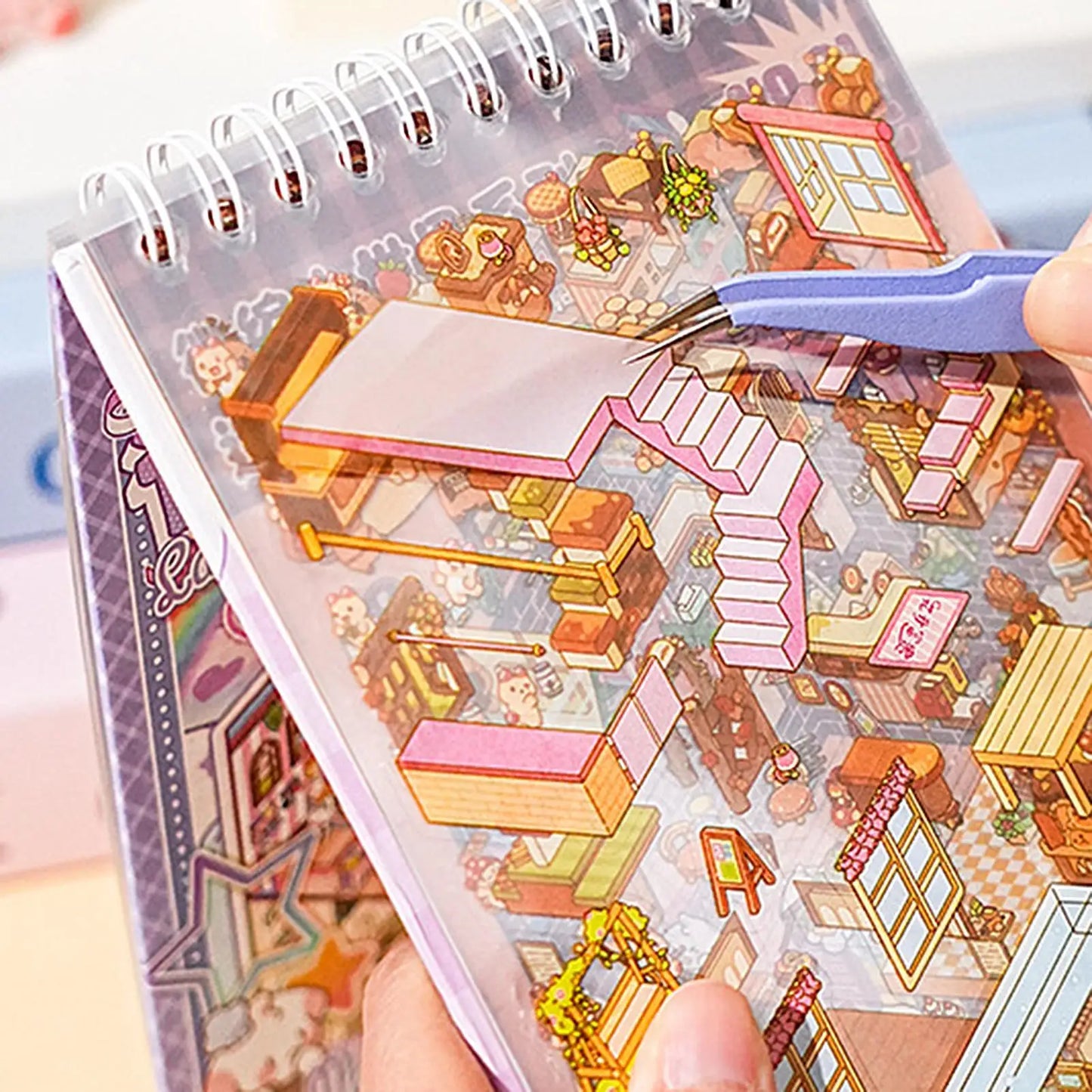 3D Landscape Scene Sticker Book – Forest & Village DIY Craft