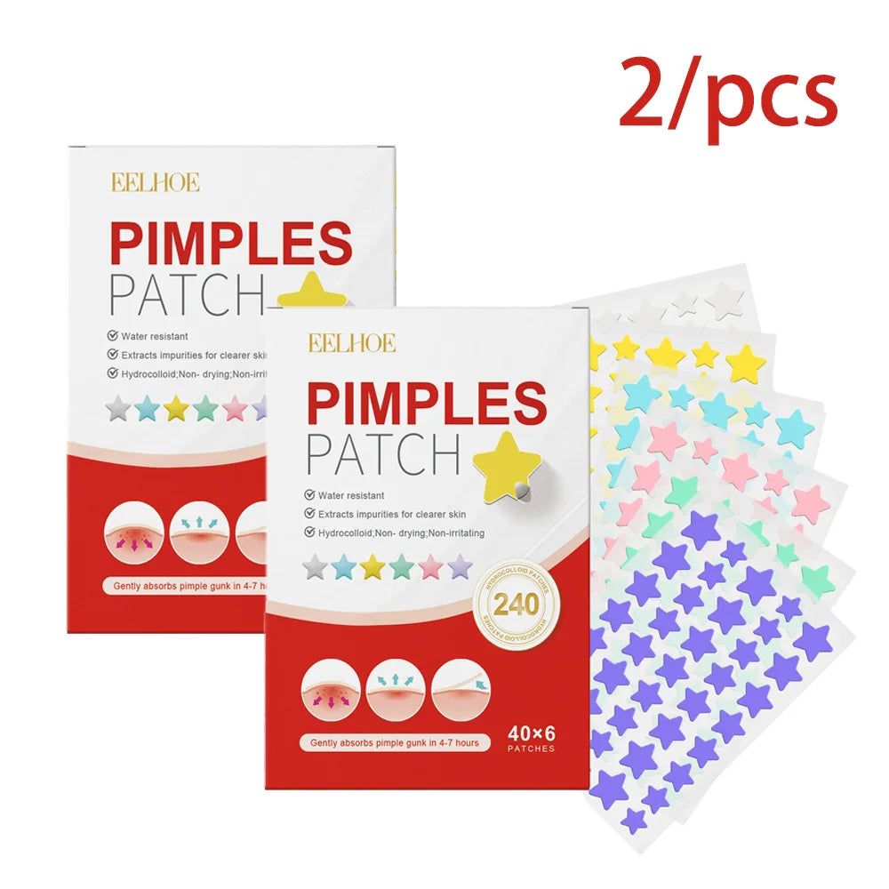 1/2/3 Box Acne Pimple Patches Star Hydrocolloid Spot Cover Face Invisible Stickers Patch Acne for Covering Zits and Blemishes Peaceful Pleasures Health and Wellness 2pcs