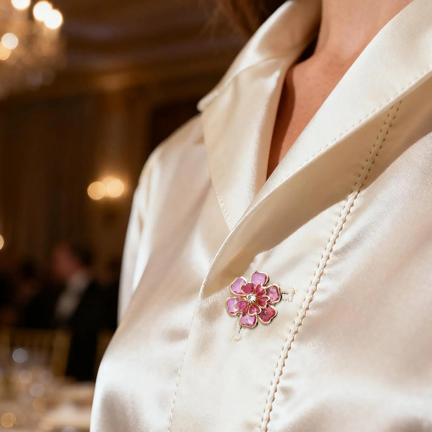Flower Button Covers – Clip-On Rhinestone Decorative Shirt Buttons