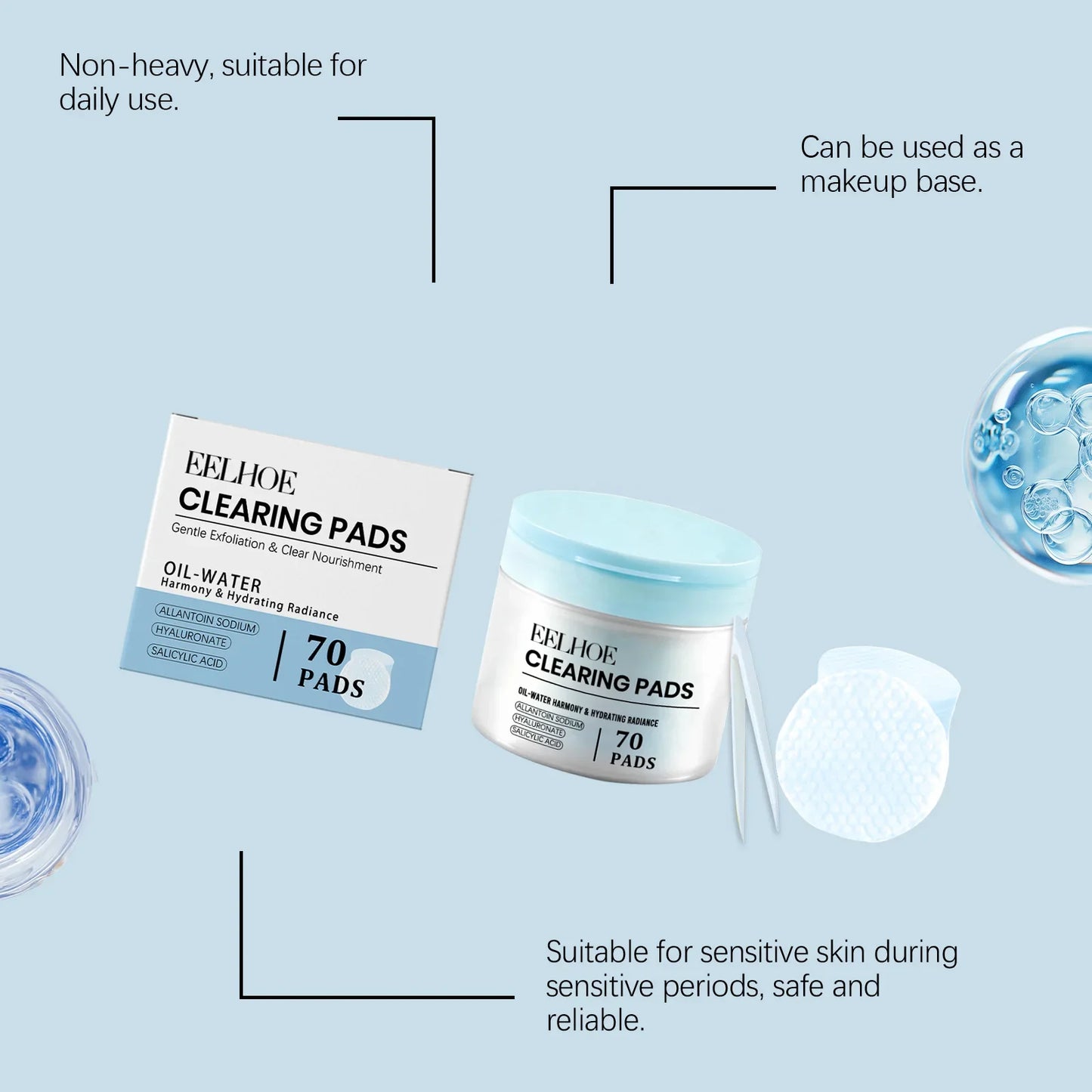 Eelhoe Salicylic Acid Clearing Pads – Exfoliating Toner Pads