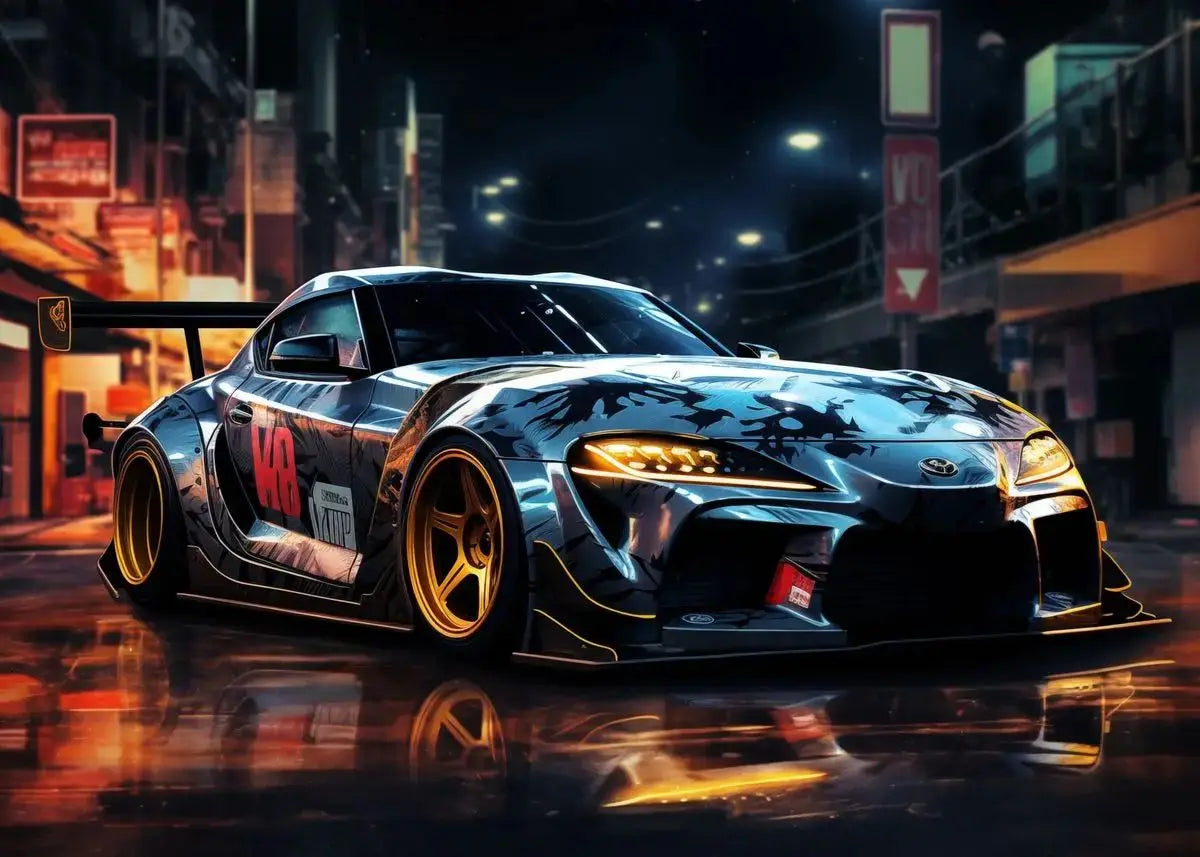 Abstract Sports Car Canvas Wall Art Print | Unframed Poster