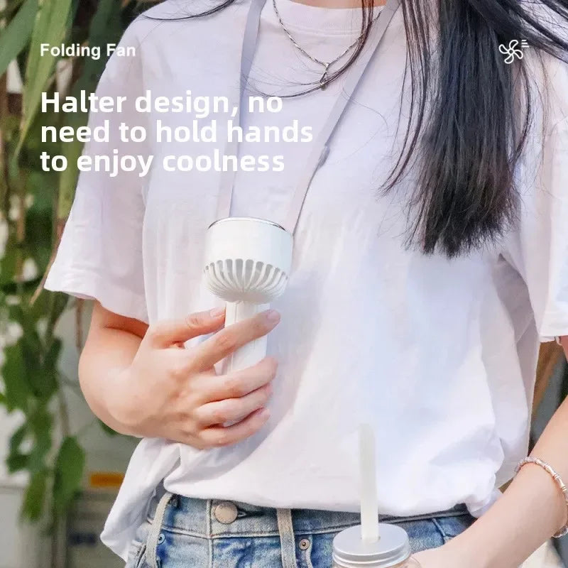 URGGU Mini Portable Neck Fan – USB Ice Cooling Desktop Fan