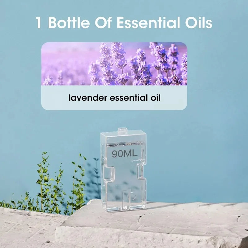 Wireless Hanging Aromatherapy Diffuser with Night Light Air Freshener Purifier Essential Oil Perfume Diffuser Living Room Peaceful Pleasures Health and Wellness 90ml Lavender Oil