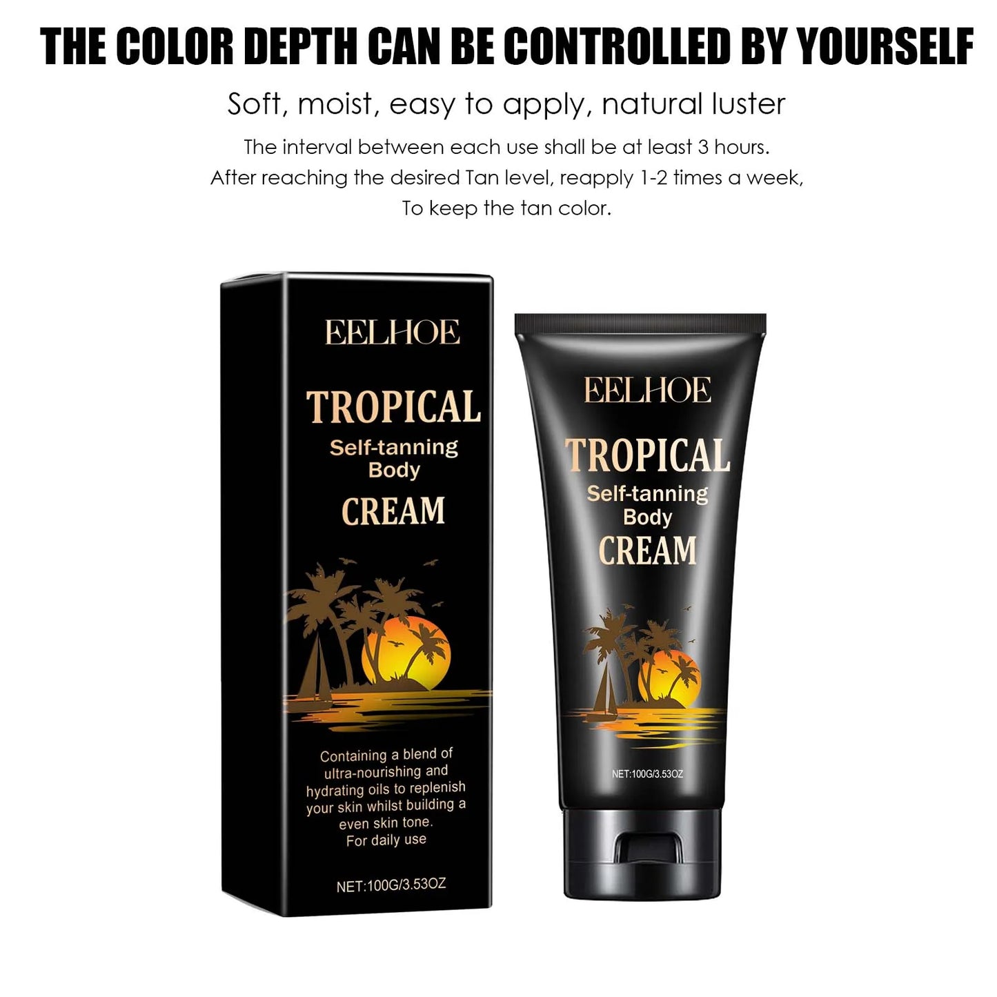 EELHOE Self-Tanning Cream – Natural Bronzer, All Skin Types