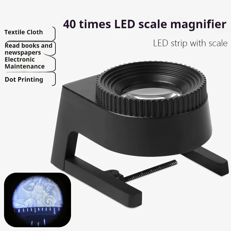 Magnifying Glass with Scale and Three Led Lights. High Magnification Magnifying Glass with Cloth Mirror Peaceful Pleasures Health and Wellness