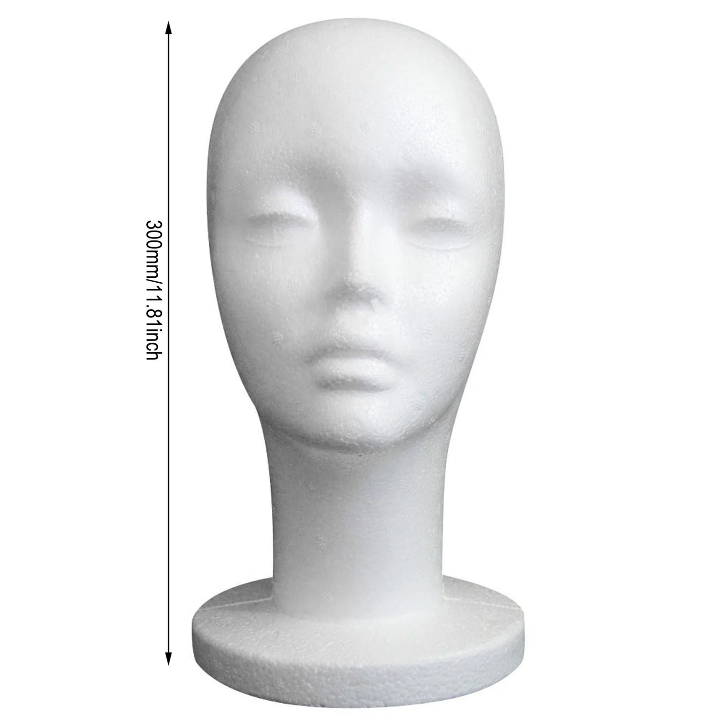 Female Styrofoam Mannequin Manikin Head Model Foam Wig Hair Glasses Display Peaceful Pleasures Health and Wellness