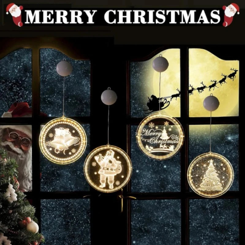 3D LED Christmas Window Lights | Warm White Hanging Decor