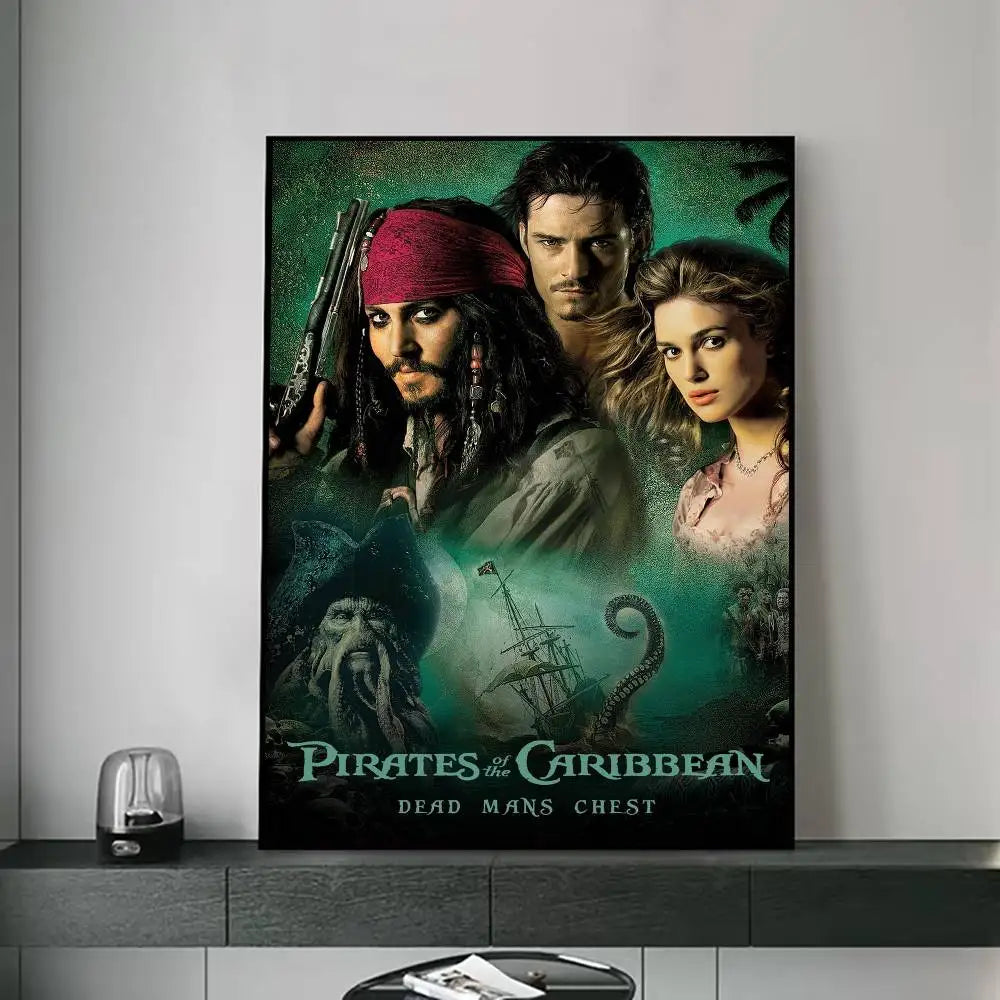 P-Pirates of the C-Caribbean Poster for Modern Decor in Home Offices, Bedrooms, Living Rooms, Kitchens, Bathrooms. Peaceful Pleasures Health and Wellness z4 50x70cm Unframed