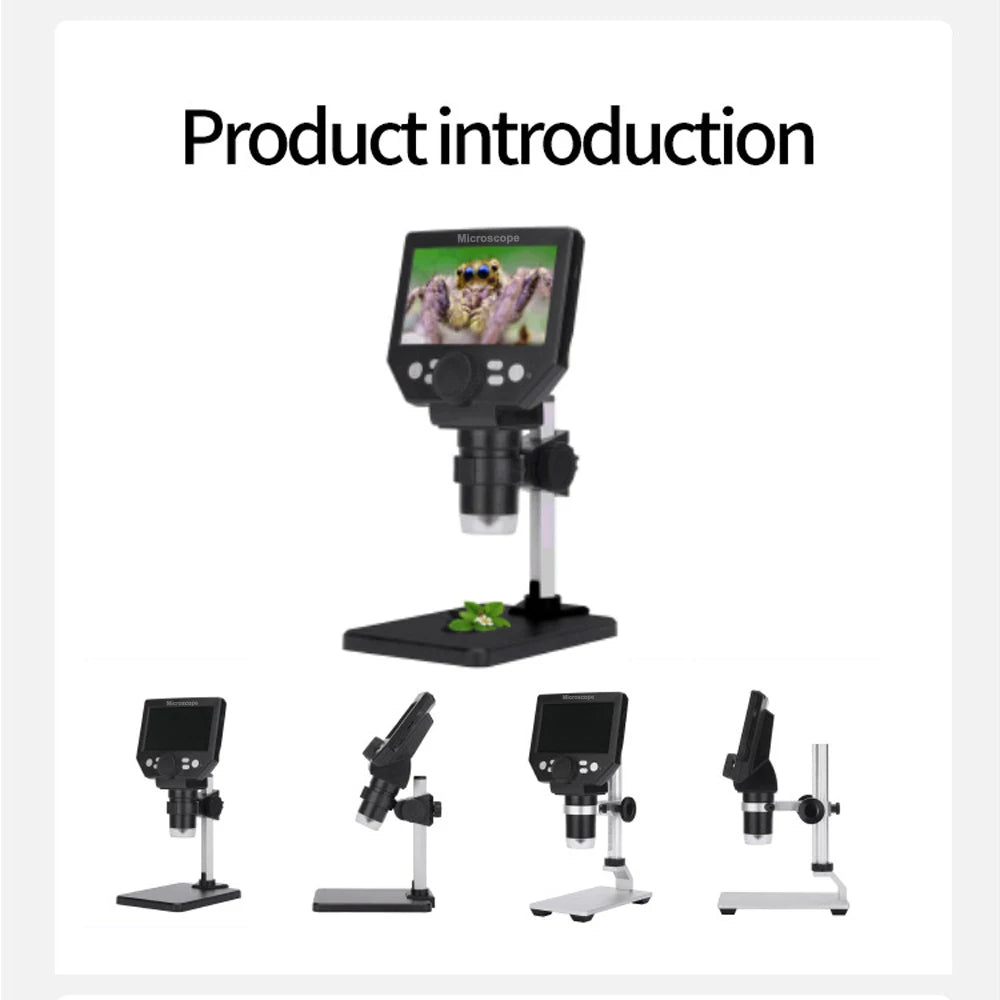 G1000 8MP Digital Microscope 1-1000X Continuous Amplification 4.3" Magnifier for Soldering Electronic Peaceful Pleasures Health and Wellness