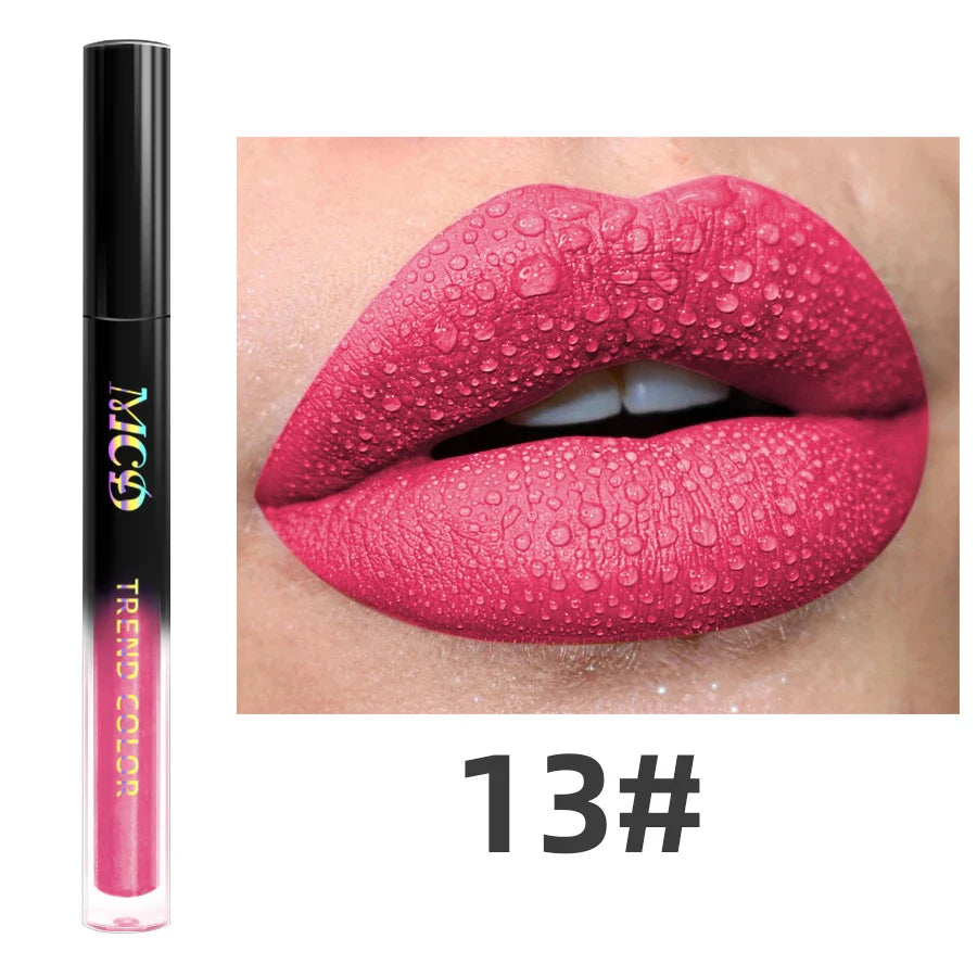 MCD 19-Shade Matte Velvet Liquid Lipstick – Waterproof Lip Glaze