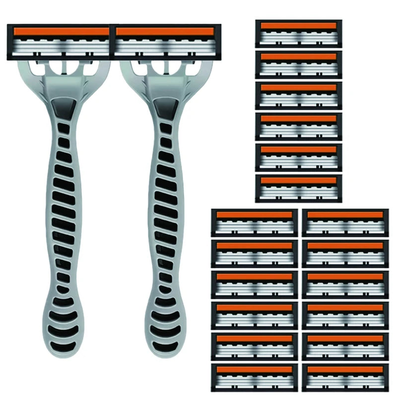 3-Blade Manual Safety Razor for Men & Women | Replaceable Head
