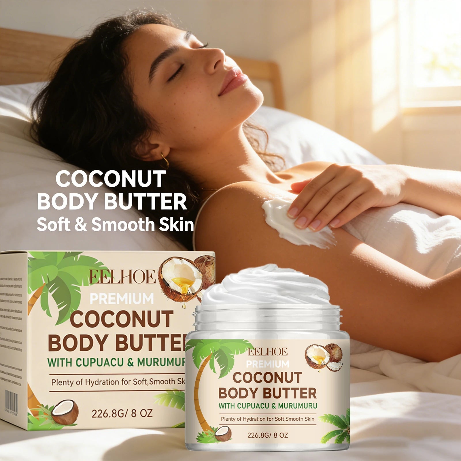 Coconut Moisturizing Body Lotion Soothing Skin Improving Skin Elasticity Reducing Dryness Long-Lasting Hydration Body Care Cream Peaceful Pleasures Health and Wellness