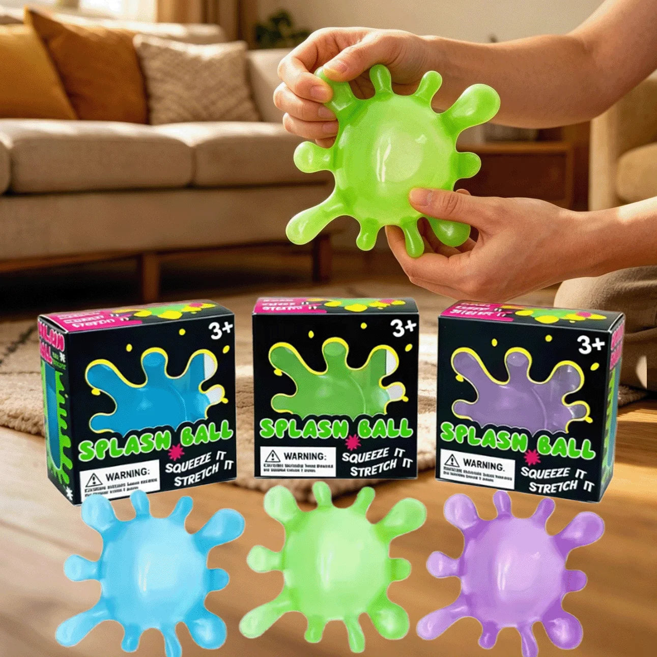 Splash Shaped Squeeze Ball Slow Rebound Stress Relief Fidget Toy Anti Anxiety Office Relaxation Toys Play Gift For Adults Kids Peaceful Pleasures Health and Wellness