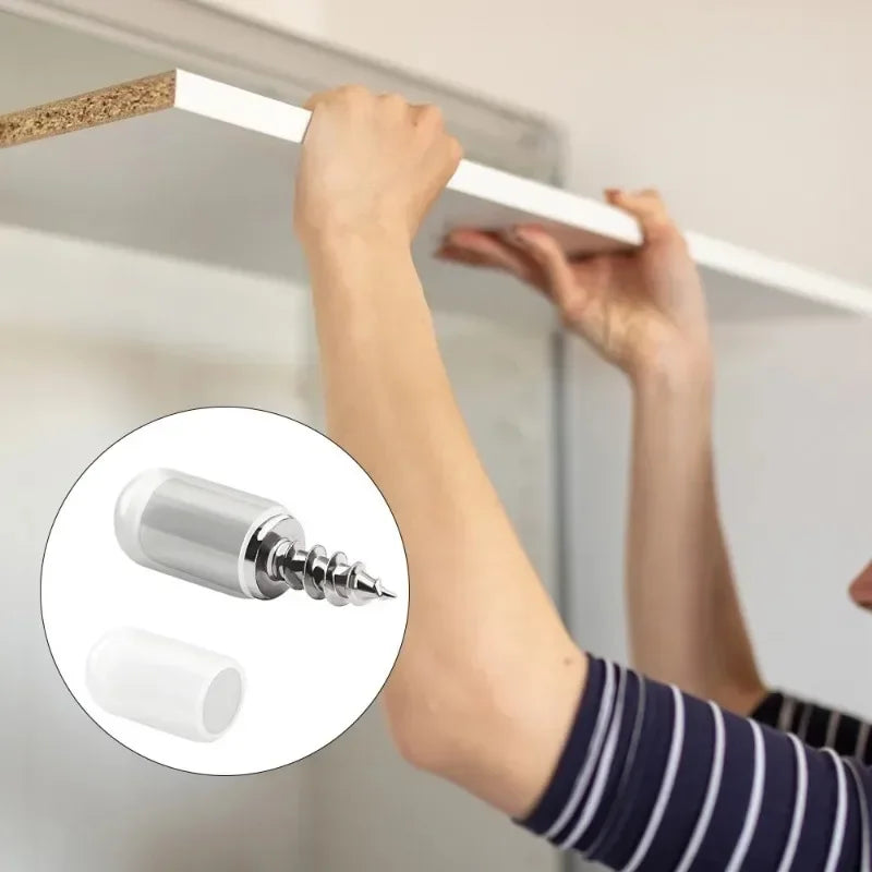 100/10PCS Self Tapping Screw Layer Plate Holder Wardrobe Septum Brackets Fixed Screw Shelf Support Pegs with Non-Slip Sleeve Peaceful Pleasures Health and Wellness