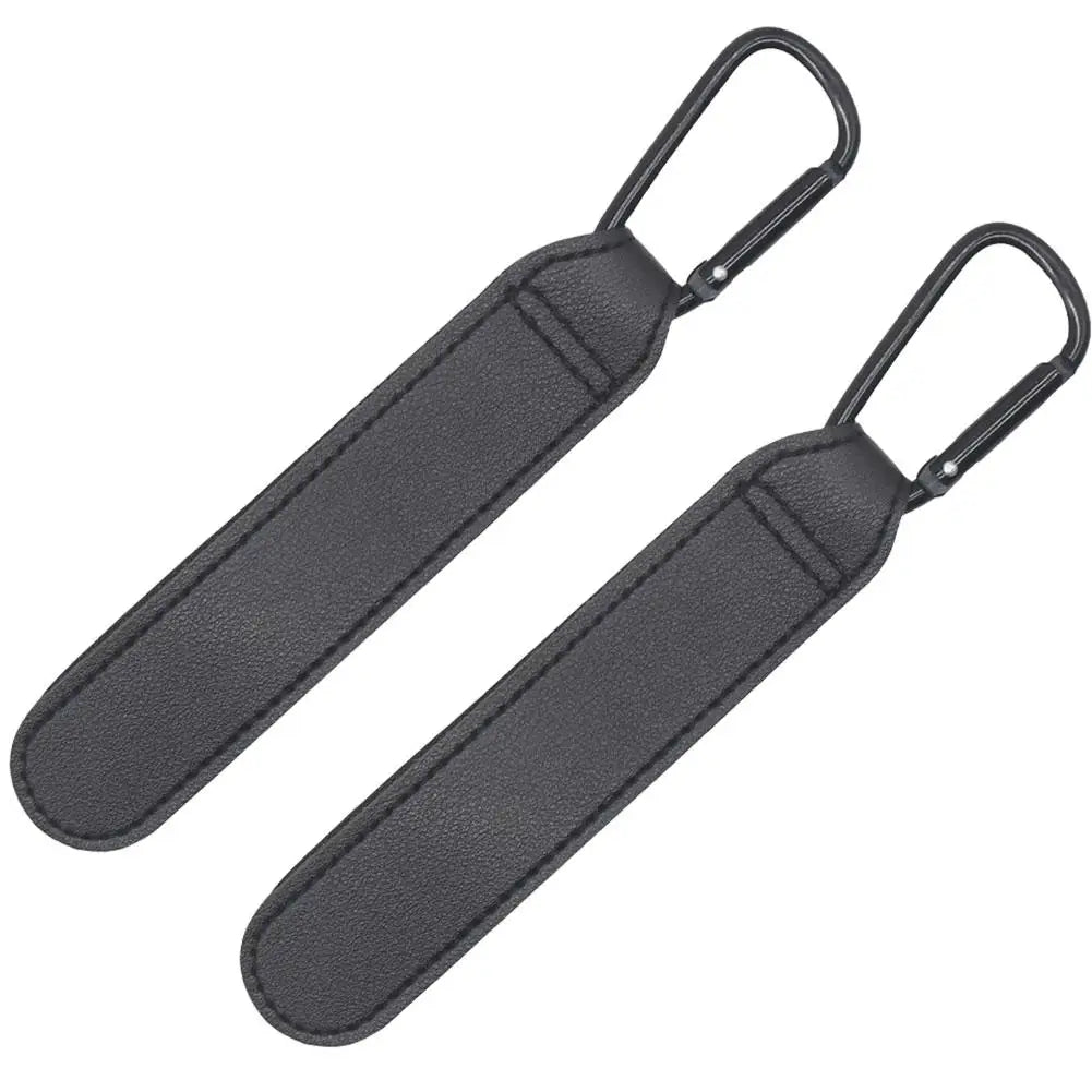 2Pcs PU Leather Stroller Hooks Versatile Stroller Handle Hanger Diaper Bag Purse Grocery Organizer Hook Stroller Accessories Peaceful Pleasures Health and Wellness Pink