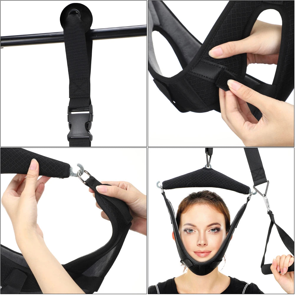 Hanging Cervical Neck Tractor Adjustable Cervical Spine Traction Belt Hammock Neck Stretcher Chiropractic ine Correction Brace Peaceful Pleasures Health and Wellness