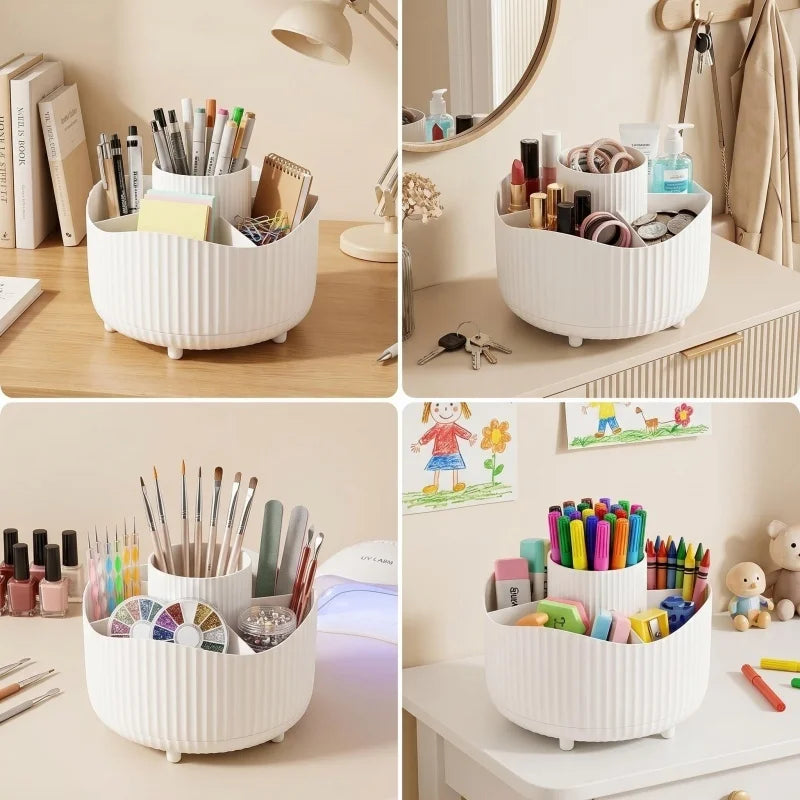 360° Rotating Makeup Brush Holder | Transparent Organizer Makeup Brush Organizer Peaceful Pleasures Health and Wellness