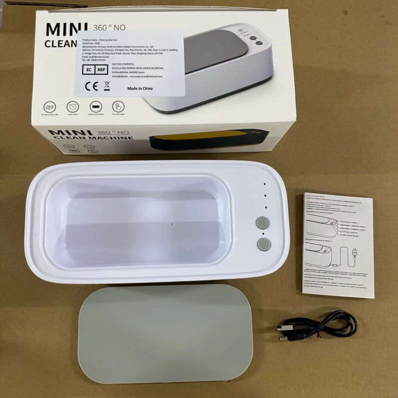 Ultrasonic Cleaning Machine Mini High-frequency Vibration Cleaning Adjustable Glasses Jewelry Pacifier Timed Cleaning Tool Peaceful Pleasures Health and Wellness