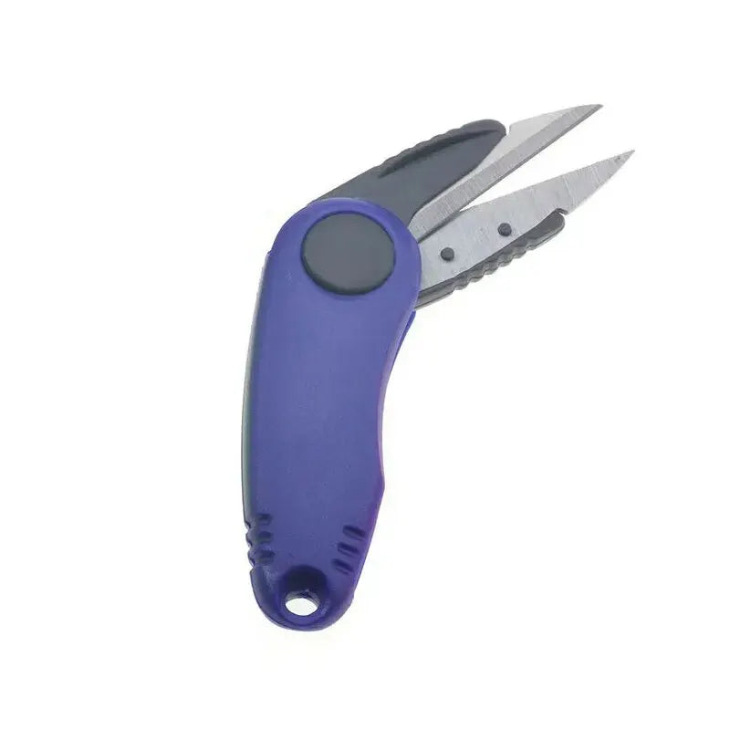 Folding Scissors Stainless Steel Fish Use Scissor Multifunction Fishing Line Cut Clipper Shrimp-Type Fishing Tackles Pesca Peaceful Pleasures Health and Wellness blue