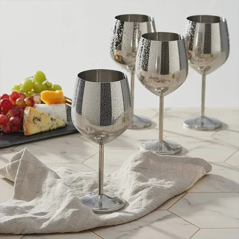 Stainless Steel Wine Glass Shatterproof Metal Glasses Red Wine Glasses Cocktail Glasses For Dinner Party Bar Champagne Flutes Peaceful Pleasures Health and Wellness