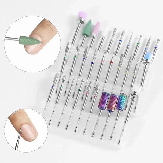 10Pcs Quality Diamond Milling Cutters for Manicure Electric Clean Foot Cuticle Nail Machine Nail Polishing Tool Peaceful Pleasures Health and Wellness