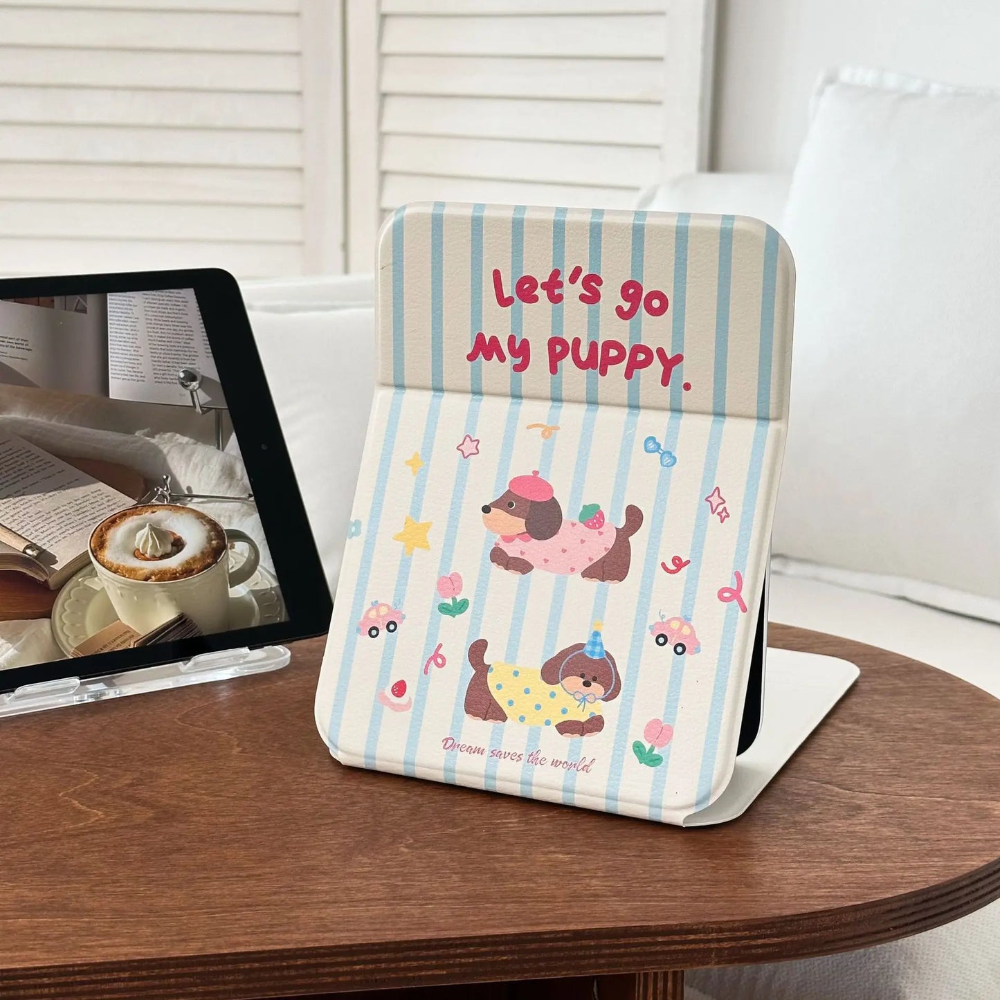 Kawaii Puppy Makeup Mirror – Foldable Portable Desk Mirror
