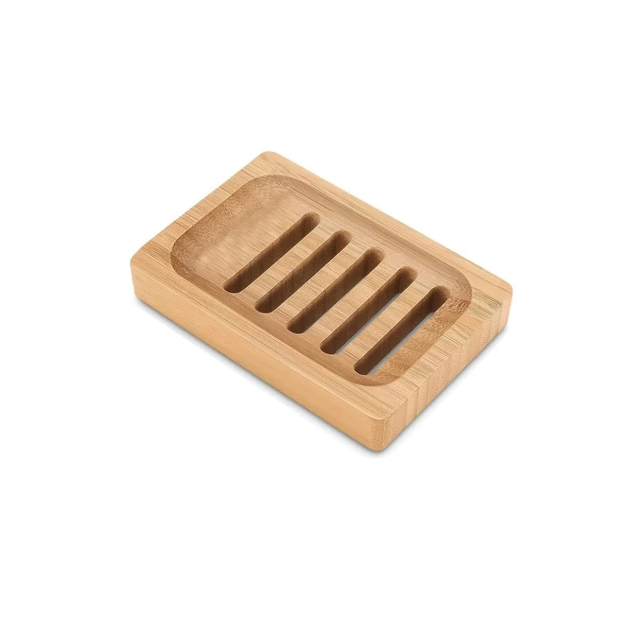 Bamboo Soap Holder for Shower & Kitchen Sink – Eco-Friendly Wooden Tray (1-2 Pcs)