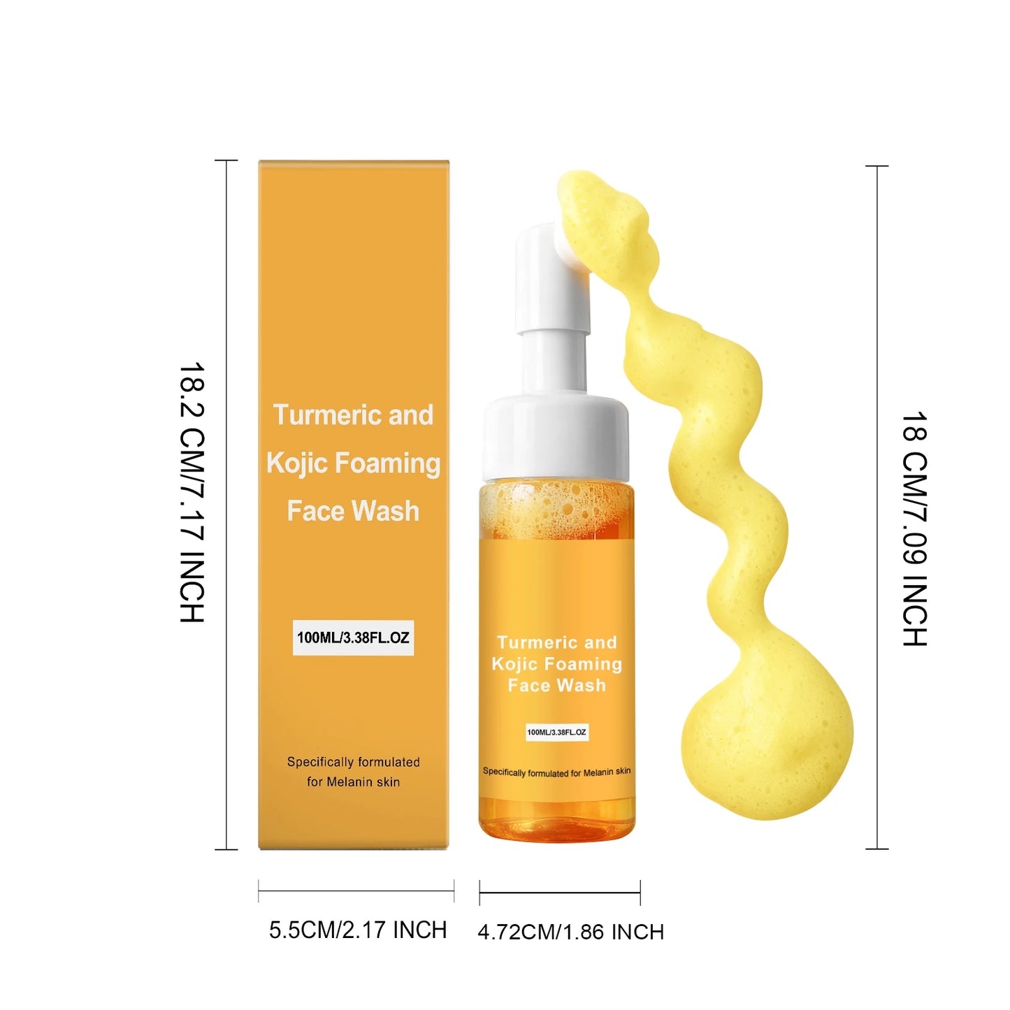 Turmeric & Kojic Acid Foaming Face Wash – Brightening Cleanser